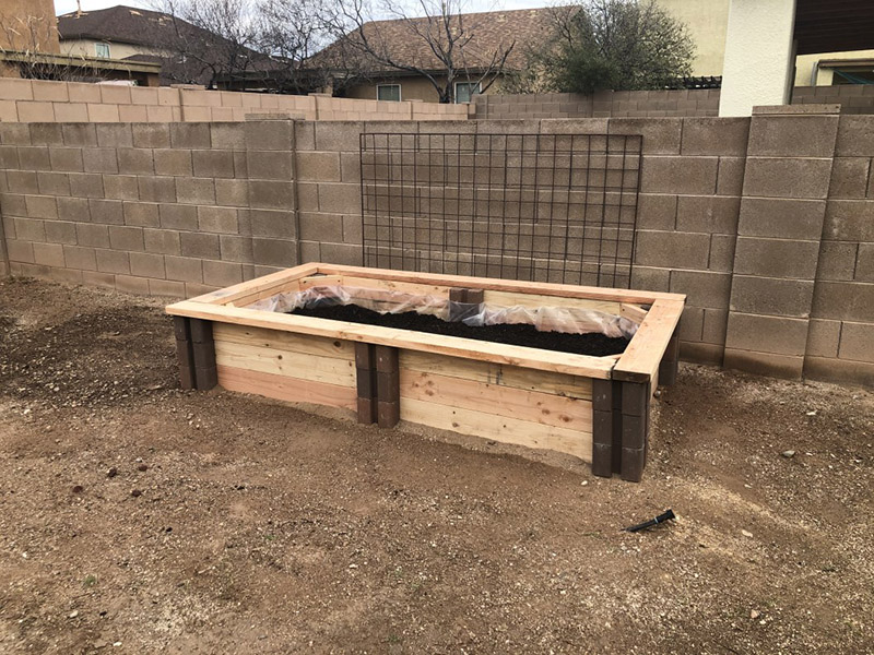 DYI raised vegetable planter bed